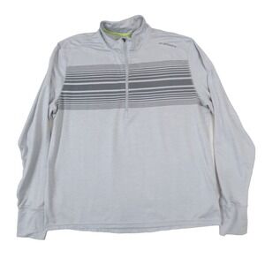 Brooks Dash 1/2 Zip Mens XL‎ Gray Stripe DriLayer Running Pullover 210827